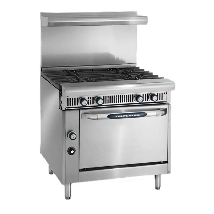 Product image #1 for Imperial Spec Series 36-Inch Heavy Duty Gas Range with 4 Open Burners and Convection Oven