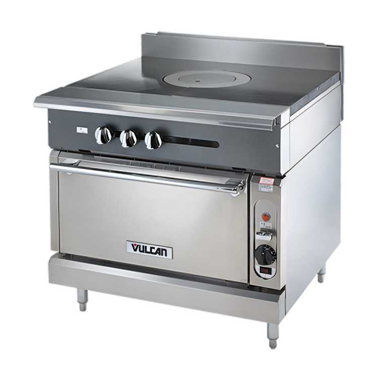 Product image #2 for Vulcan V Series 36-Inch Heavy Duty Gas Range with Radial Fin French Top and Convection Oven
