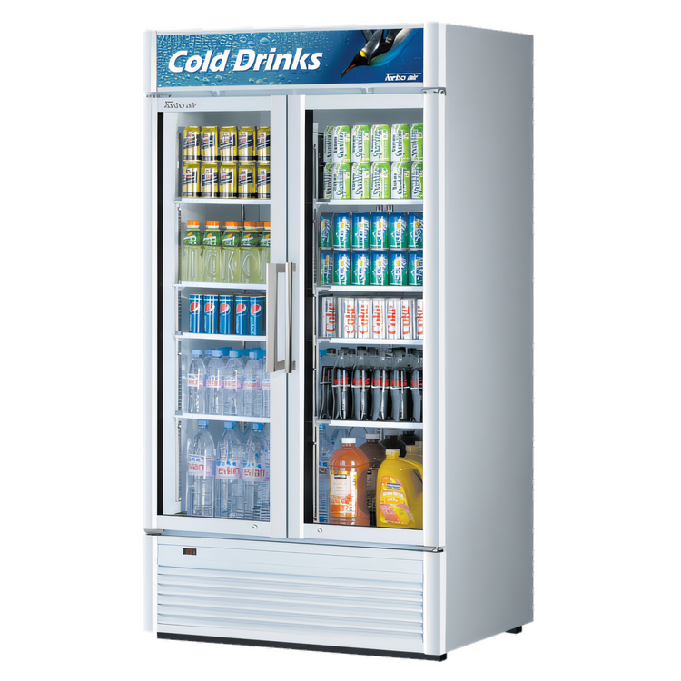 Product image #2 for Turbo Air Super Deluxe Two-Section Glass Door Merchandiser Refrigerator, 29.06 Cu. Ft., Bottom Mount, R-290