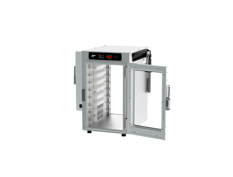 Product image #2 for Metro HotBlox Narrow 8-Pan Pass-Thru Countertop/Stacking Insulated Holding Cabinet, Digital Touchscreen, Clear Front Door/Solid Rear Door