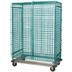 Thumbnail image #2 for Quantum MD2448-70SECP Mobile Open-Wire Security Cage with Locking Doors, Dolly Base, Green Epoxy, 48"W x 24"D x 70"H