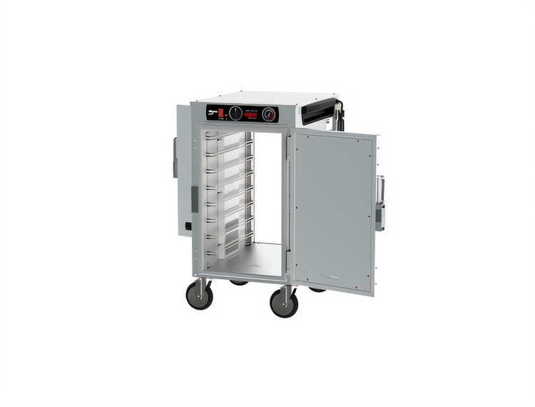 Product image #2 for Metro HotBlox Narrow 8-Pan Pass-Thru Mobile Insulated Holding Cabinet with Solid Front & Rear Doors