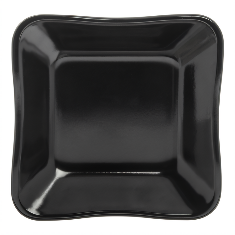 Product image #2 for DeliWare 5.5-Inch Square Scalloped Melamine Platter Inset Dish, 8.5 oz, Black