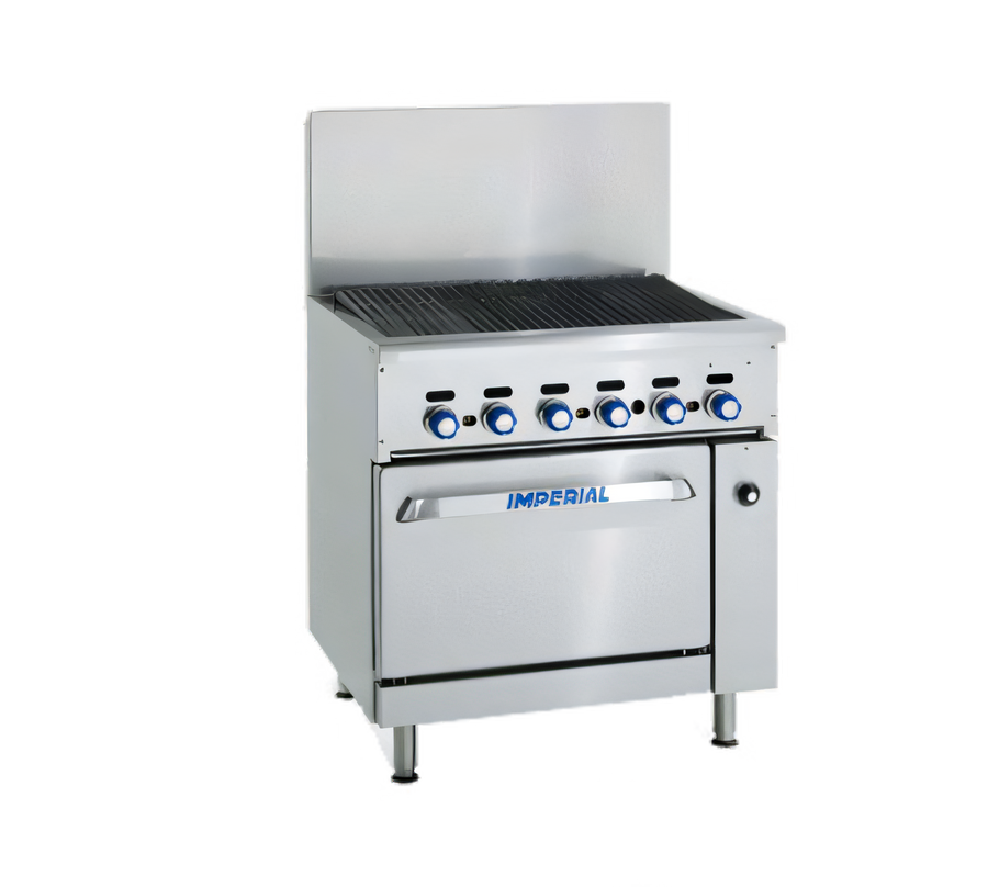 Product image #1 for Imperial Pro Series 48-Inch Gas Charbroiler Range Match with (2) Space Saver Ovens