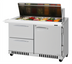 Thumbnail image #2 for Turbo Air PRO Series Front Breathing Two-Section Mega Top Sandwich/Salad Prep Table, 48 1/4-Inch, 18-Pan, 1 Door, 2 Drawers