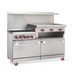 Thumbnail image #2 for American Range 60-Inch Gas Restaurant Range with 4 Open Burners, 36-Inch Raised Griddle/Broiler, and 2 Standard Ovens