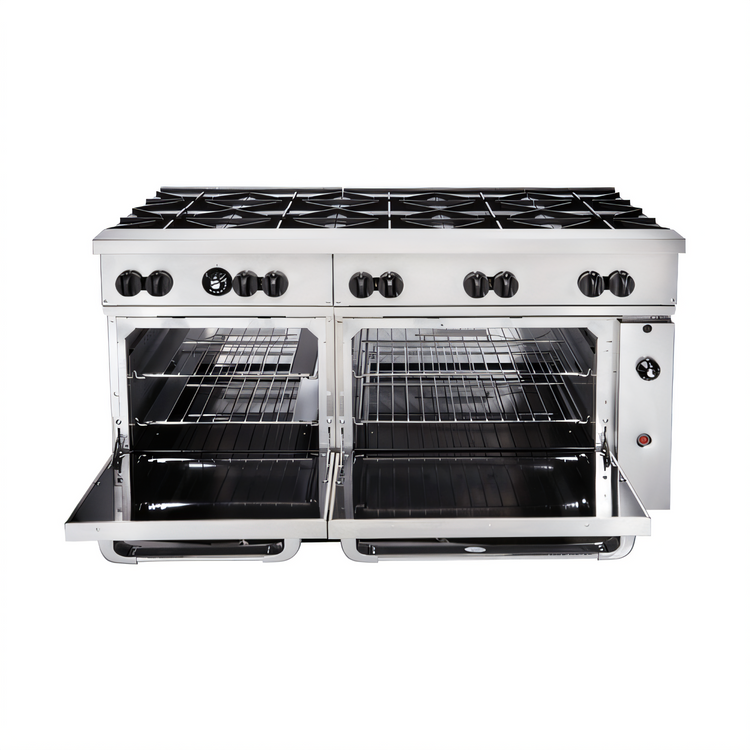 Product image #2 for Vulcan Endurance 60-Inch Gas Restaurant Range with 6 Open Burners, 24-Inch Thermostatic Griddle, Standard Oven, and Convection Oven