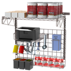 Thumbnail image #2 for Metro SWKIT-PIZZAPREPK4 Wall-Mounted Pizza Prep Station Starter Unit, 36 W x 20 D, Metroseal Gray Epoxy-Coated Finish, Microban Protection