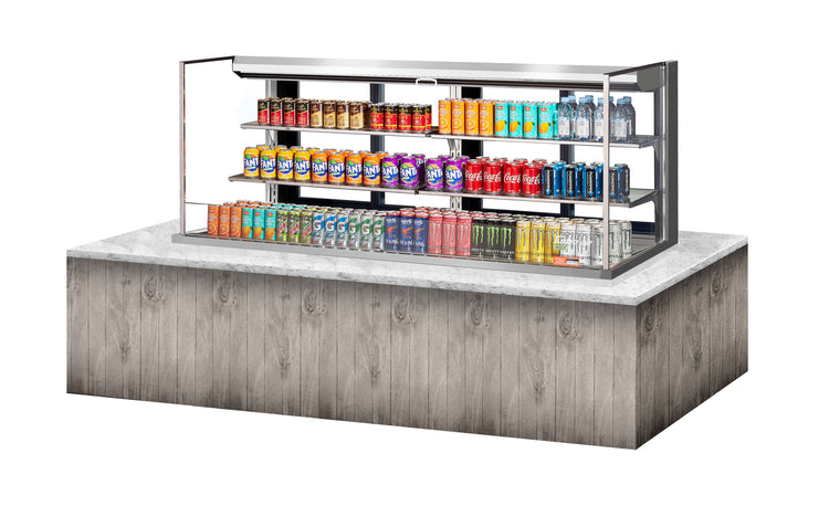 Product image #2 for Turbo Air 72-Inch Low Profile Drop-In Horizontal Open Refrigerated Display Case, 2-Tier, Self-Contained