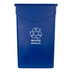 Thumbnail image #2 for Trimline 23-Gallon Rectangular Open-Top Recycle/Waste Container, Blue Polyethylene