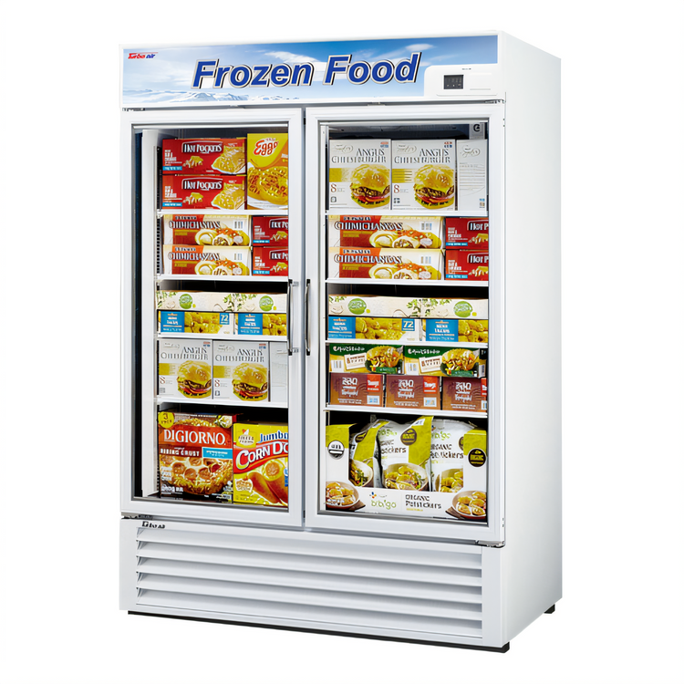 Product image #2 for Turbo Air 2-Section Glass Door Freezer Merchandiser, 39.88 Cu. Ft., Bottom-Mount Self-Contained, 115V