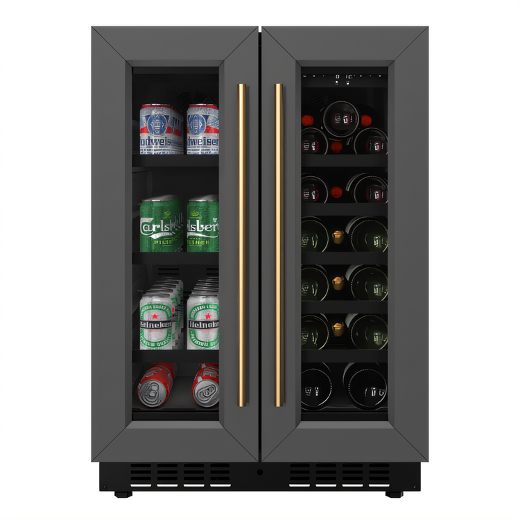 Product image #2 for KoolMore 24-Inch Dual Zone Panel-Ready French Door Under-Counter Wine Cooler