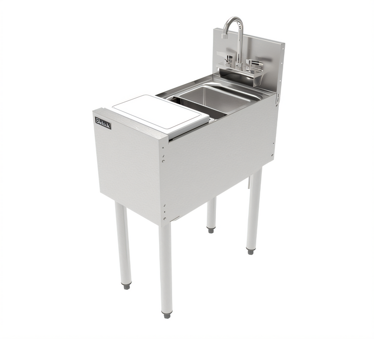 Product image #2 for Perlick Top Shelf 12-Inch Underbar Prep Sink with Stainless Steel Bowl and Removable Cutting Board