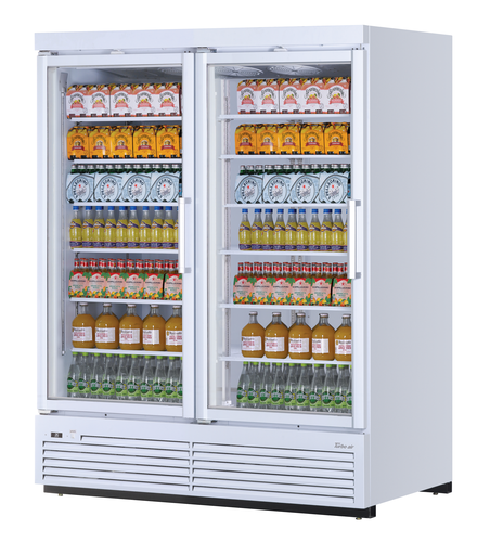 Product image #2 for Turbo Air Super Deluxe 62 Cu. Ft. 2-Section Glass Door Merchandiser Refrigerator, Bottom-Mount, Self-Contained, R-290
