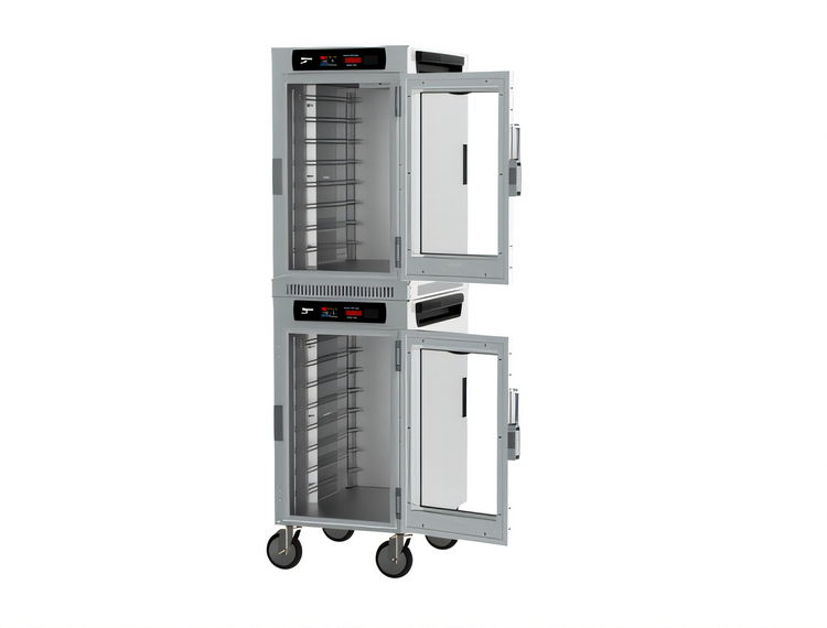 Product image #2 for Metro HotBlox Narrow Dual Cavity Mobile Insulated Holding Cabinet, Clear Door, Touchscreen Controls