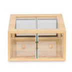 Thumbnail image #2 for Koolmore KM-BDW-14E Wooden Double Bin Bread Drawer, 0.5 cu. ft., Countertop, 13.75"W x 13"D x 7.25"H, (2) clear acrylic pull-out drawers