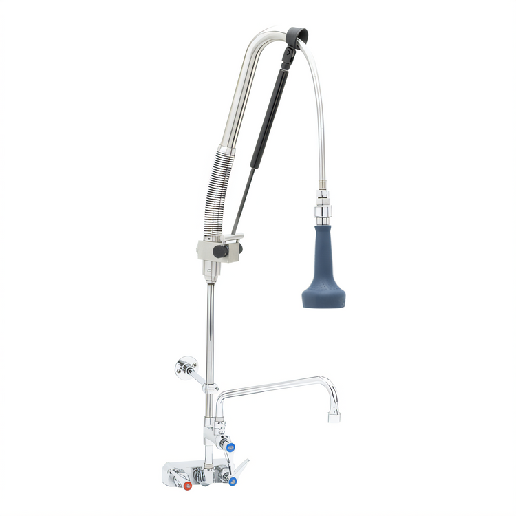 Product image #2 for EverSteel DuraPull Wall-Mount Workboard Pre-Rinse Unit with Add-On Faucet, 12-Inch Swing Nozzle, and 1.07 GPM Sprayer