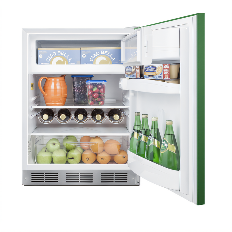 Product image #2 for Summit Appliance 24-Inch ADA Undercounter Refrigerator-Freezer, 5.1 Cu. Ft., Emerald Green Door