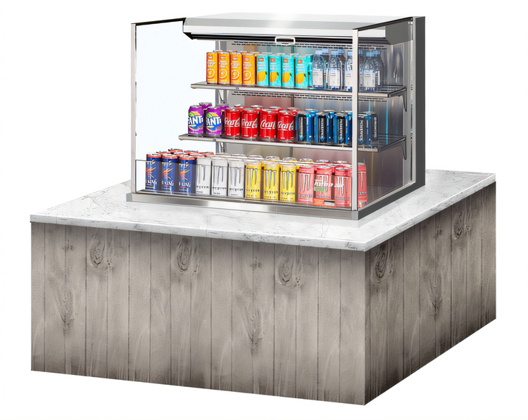 Product image #2 for Turbo Air Low-Profile Drop-In Horizontal Open Refrigerated Display Case, 11.1 Cu. Ft.