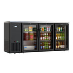Thumbnail image #2 for Koolmore KM-BC-3GD-SCBK 72.8-Inch Three-Section Back Bar Refrigerator with 3 Glass Swing Doors, 18.3 Cu. Ft., Black