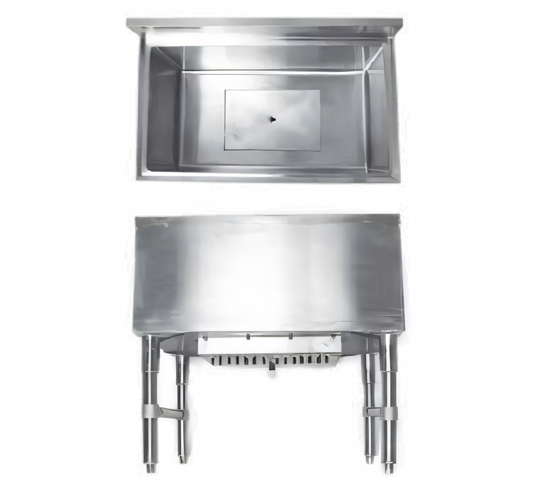 Product image #2 for Klinger's Trading 36 Inch Stainless Steel Underbar Ice Chest with 8-Circuit Cold Plate