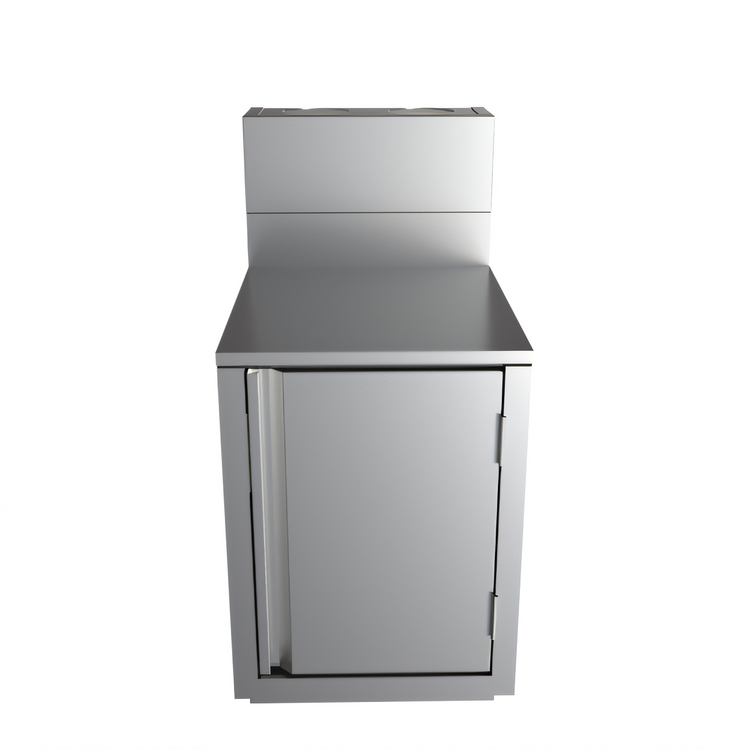 Product image #2 for BK Resources 21-Inch x 18-Inch Flat Top Underbar Cabinet with Die Wall Base, Stainless Steel