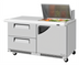Thumbnail image #2 for Turbo Air Super Deluxe 60-Inch 2-Section Sandwich/Salad Prep Table Work Station with 12-Pan Mega Top, 2 Drawers, 1 Door, and Front Breathing Airflow