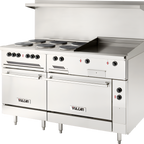 Thumbnail image #2 for Vulcan EV60SS-6FP24G208 60-Inch Electric Restaurant Range with 6 French Plates, 24-Inch Thermostatic Griddle, and 2 Ovens