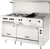 Thumbnail image #2 for Vulcan 60-Inch Electric Restaurant Range with 6 French Plates, 24-Inch Griddle, and Two Ovens, 208V