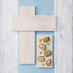 Thumbnail image #2 for American Metalcraft MWPS18 Sun-Bleached Ribbed Wood Platter, 17-3/4 Inches Long Case of 5