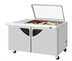 Thumbnail image #2 for Turbo Air Super Deluxe 60-1/4-Inch 2-Section 19 Cu. Ft. Sandwich/Salad Mega Prep Table with Glass Lid and Work Station