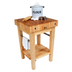 Thumbnail image #2 for John Boos Pro Prep 24 Inch x 24 Inch End Grain Maple Butcher Block Work Table with Slatted Shelf