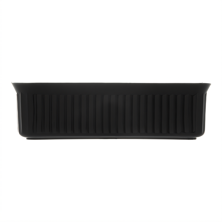 Product image #2 for DeliWare Rectangular Polypropylene Salad Bar Crock, 2 Qt, 10 x 6 Inch, Black
