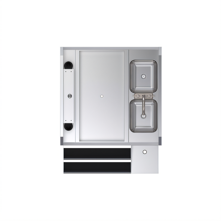 Product image #2 for Krowne Royal Series 36-Inch Pass-Thru Underbar Ice Bin/Cocktail Station with Left Ice Bin, 10-Circuit Cold Plate, Double Speed Rail, and Dual Dump Sinks