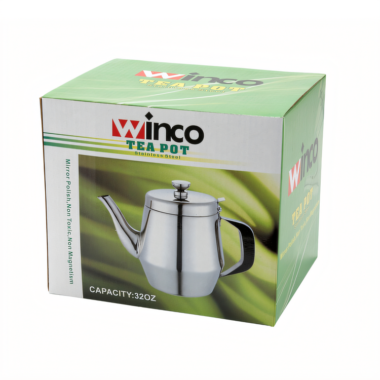 Product image #2 for Winco 32 oz Stainless Steel Gooseneck Teapot with Hinged Top and Handle