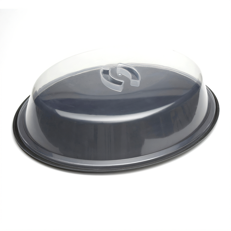 Product image #2 for American Metalcraft 28-Inch Oval Serving Tray Cover, Clear Antimicrobial ABS
