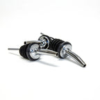 Thumbnail image #1 for Spill-Stop 285-51 Tapered Liquor Pourer, Controlled Medium Speed, Seamless Spout, Chrome-Plated, Black Collar