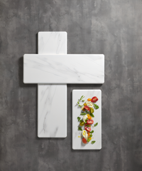 American Metalcraft White Marble Melamine Rectangular Serving Board