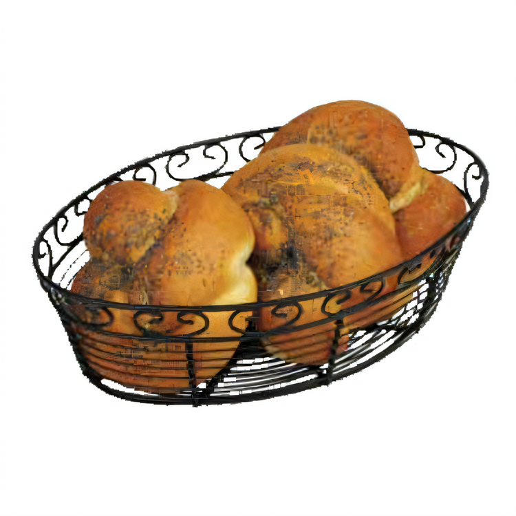 Product image #2 for Winco 10 x 6-1/2 x 3 Inch Oval Black Wire Bread/Fruit Basket
