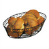 Thumbnail image #2 for Winco 10 x 6-1/2 x 3 Inch Oval Black Wire Bread/Fruit Basket