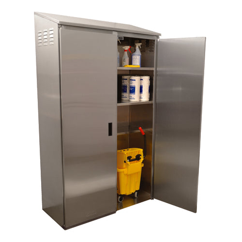 Product image #2 for Double Width Stainless Steel Mop Sink Cabinet with Left-Side Sink