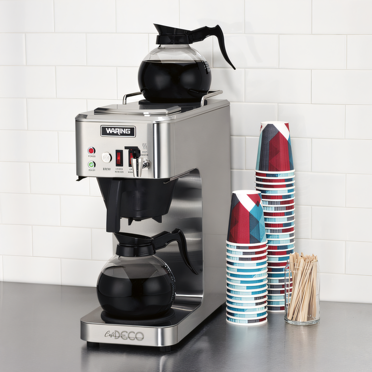 Product image #2 for Waring Café Deco Built-In Automatic Coffee Brewer with Pour-Over and Automatic Refill, Dual Warmers, and Hot Water Faucet
