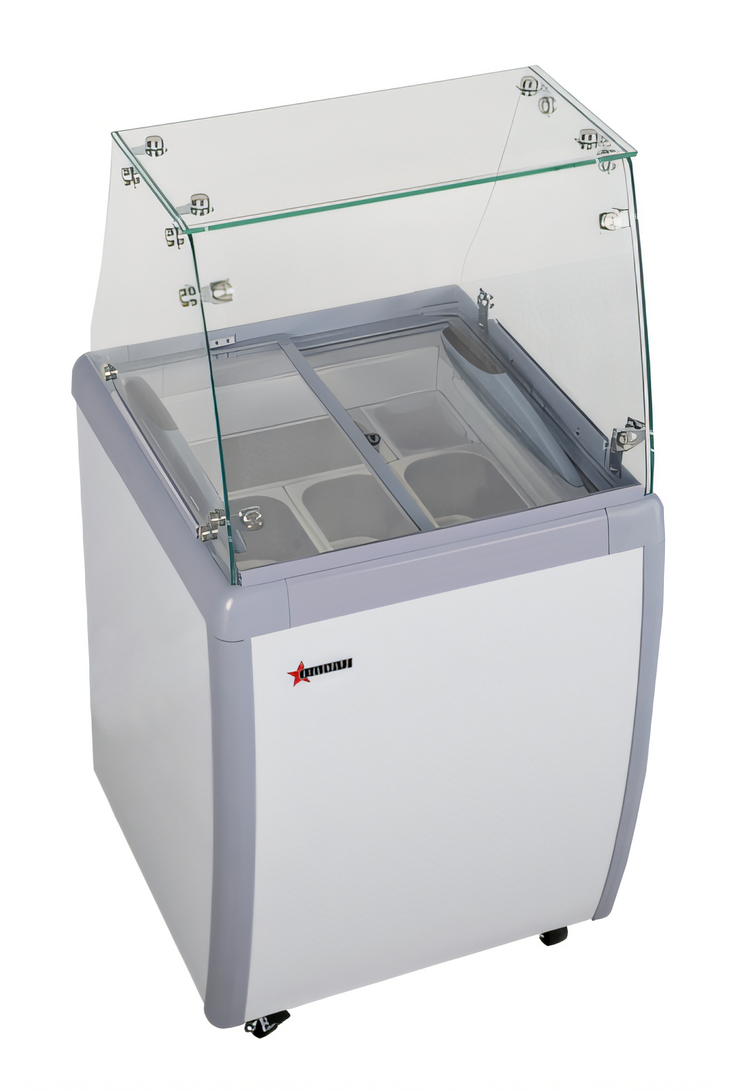 Product image #2 for Omcan USA 26-Inch Wide Gelato Display Showcase with 4 Pan Capacity and Flat Front Glass