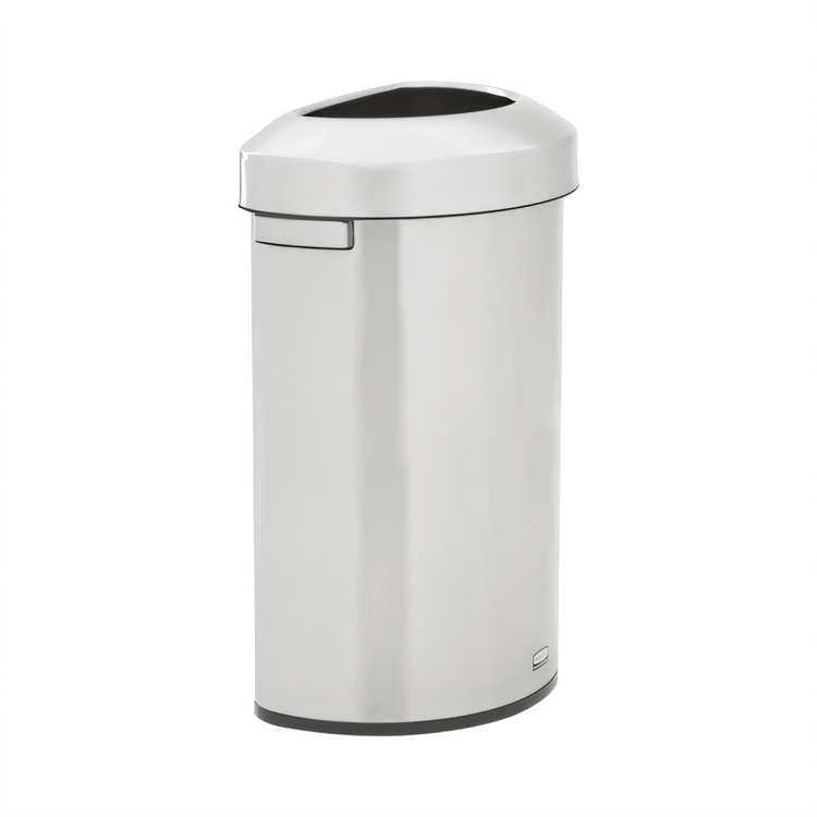 Product image #2 for Rubbermaid Refine 21 Gallon Half-Round Stainless Steel Trash Container