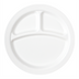 Thumbnail image #2 for Carlisle 9 Inch White 3-Compartment Narrow Rim Polycarbonate Plate