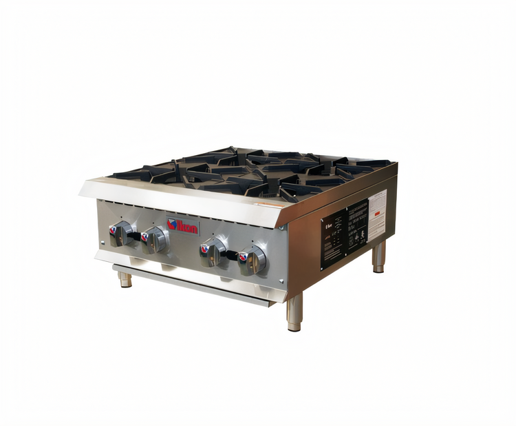 Product image #1 for IKON Cooking 24-Inch Natural Gas 4-Burner Commercial Hot Plate with Legs