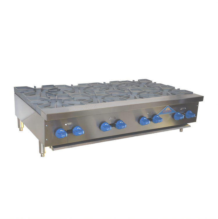 Product image #1 for Comstock-Castle FHP48 48-Inch Countertop Gas Hot Plate, 8-Burner, Front-to-Back, Stainless Steel