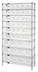 Thumbnail image #1 for Quantum Stationary Wire Shelving Bin System Unit with 10 Shelves and Clear Bins, 74-Inch High