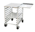 Thumbnail image #1 for Channel Manufacturing Under-Counter Outrigger Slicer Stand Bun Pan Rack with Stainless Steel Top, 8-Pan Capacity, 20.5 x 26 x 32 Inches