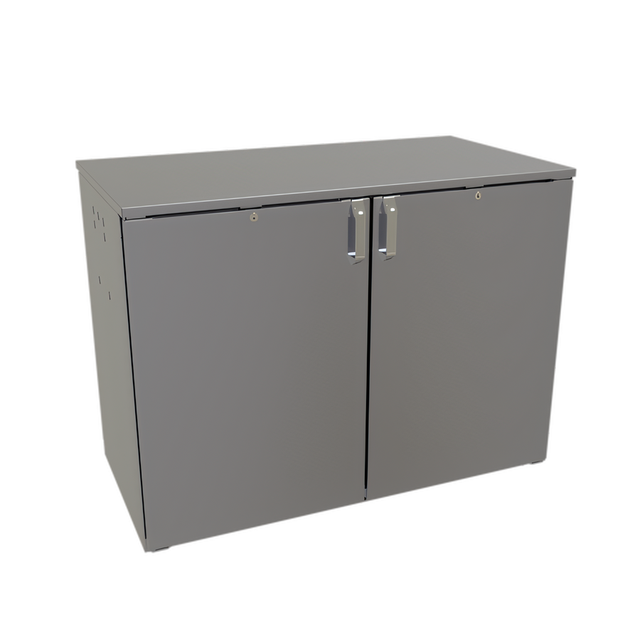 Product image #1 for Glastender CP1RB48 Single-Zone Pass-Thru Back Bar Cooler, 48 Inch, Two-Section, Remote Refrigeration, 4 Solid Swing Doors